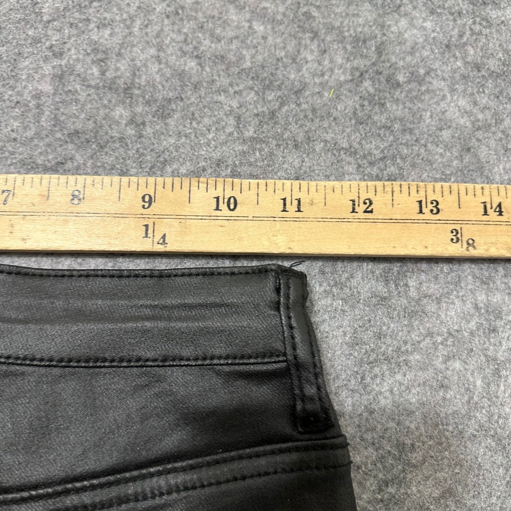 Edikted Flare Pants Womens Small Black Faux Leather Coated High Waist Y2K Retro - Picture 5 of 9